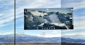 Cadre cu pârtiile din Poiana Brașov, surprinse din turnul virtual al Aeroportului