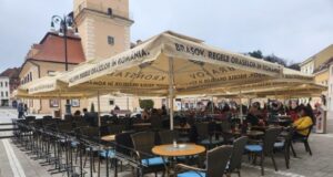 The terraces in the historic center of Brasov are reopening