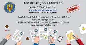 700 de locuri scoase la concurs la Școlile Militare de Subofițeri Jandarmi