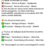 DAN AIR joacă alba-neagra cu zborurile de pe aeroportul Brașov. Dimineață avea ruta Brașov-Malaga, seara a scos-o! 3 ANUNT dan air