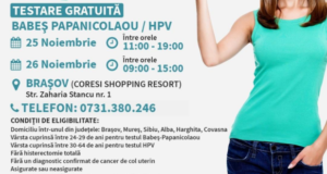 Încă două zile de TESTARE GRATUITĂ – Babeş Papanicoalou şi HPV