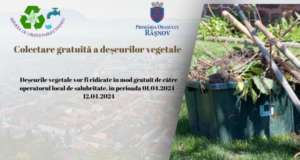 În perioada 01–12 aprilie, la Râșnov, deșeurile vegetale se vor ridica în mod gratuit