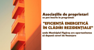 Municipiul Făgăraș are oportunitatea să depună cereri de finanțare în cadrul Programului „EFICIENȚĂ ENERGETICĂ ÎN CLĂDIRI REZIDENȚIALE”