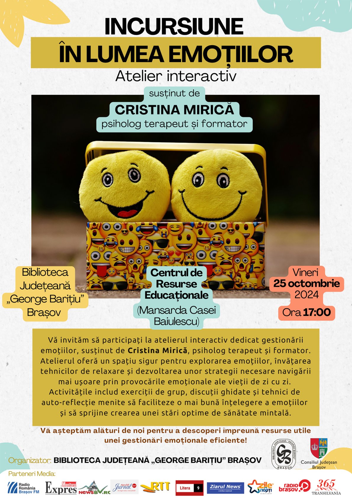 Incursiune în lumea emoțiilor-atelier interactiv la Biblioteca Județeană „George Barițiu”Brașov 1 A4 Incursiune in lumea emotiilor