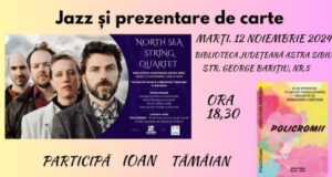 Seară Culturală la Biblioteca ASTRA Sibiu: Concert North Sea String Quartet și Lansarea Cărții „Policromii”