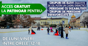 Acces gratuit la patinoarul din Făgăraș pentru elevi și persoane defavorizate