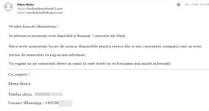 „Mai avem 7 muncitori din Nepal disponibili”! Cum bombardează „Elena” firmele din Brașov și din România cu mesaje pe e-mail