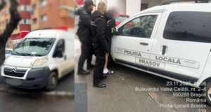 Șofer „cuțitar”, băut și agresiv, imobilizat de polițiștii locali pe Strada Tâmpei