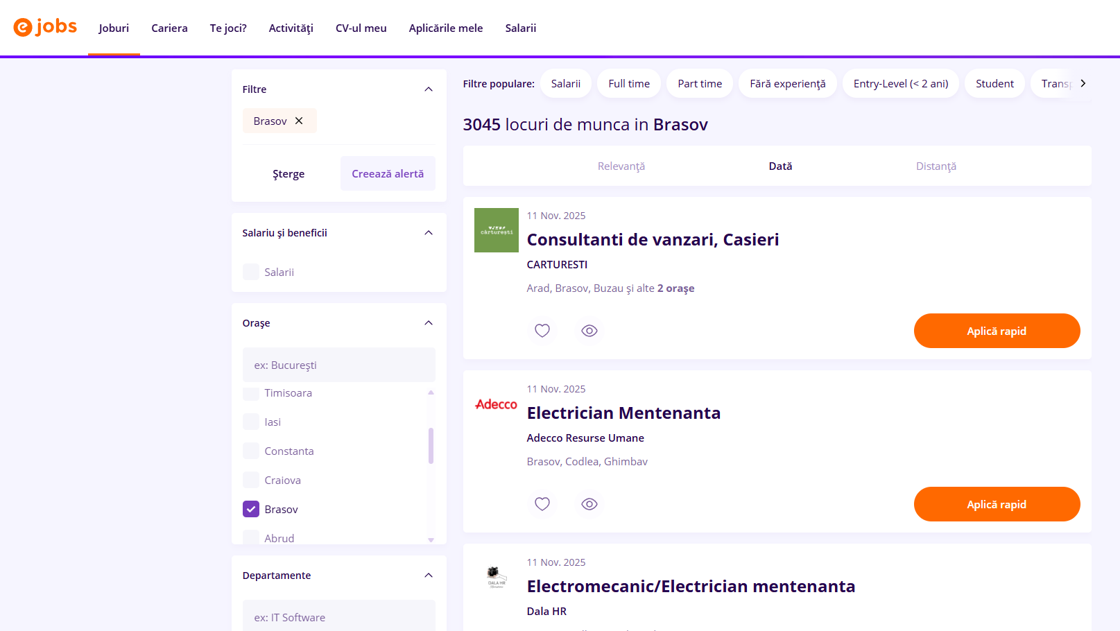Brașovul recrutează… aceleași joburi, la nesfârșit 2 Captura de ecran 2025 11 11 133632