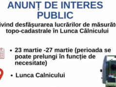 Înregistrare gratuită a proprietăților în Lunca Câlnicului. Încep măsurătorile topo-cadastrale