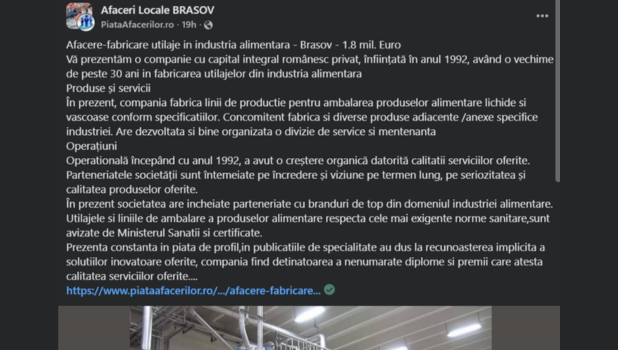 O fabrică din Brașov, scoasă la vânzare pentru 1,8 milioane de euro 2 fabrica de vanzare 1