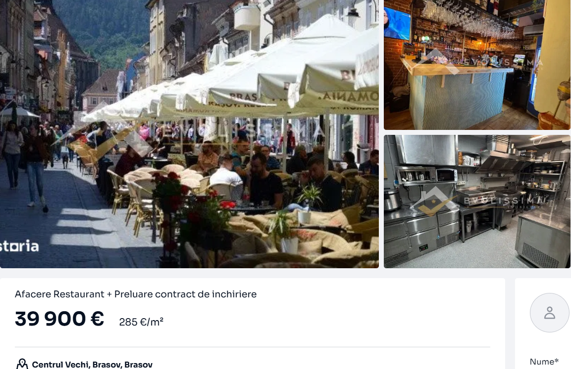 HoReCa pe butuci în Brașov, județul turistic al României! Restaurante funcționale scoase la vânzare, presiune pe chirii și afaceri cedate pe bandă rulantă 1 Captura de ecran 2026 06 03 111921