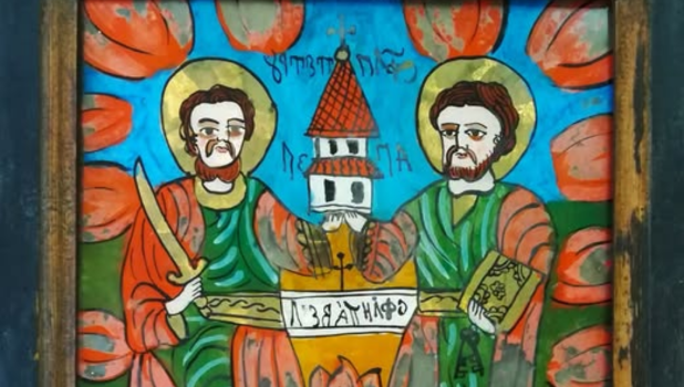 icoana sfintii petru si pavel -Muzeul de Etnografie Brasov