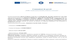 Comunicat de presă „PNRR: Fonduri pentru România modernă și reformată!”