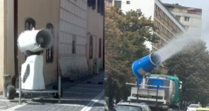 VIDEO. Tunurile de apă, noua armă împotriva caniculei. Brașovul și alte orașe încearcă să facă față temperaturilor extreme