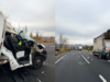 Accident pe DN1, lângă Vlădeni, pe „drumul morții”! Un șofer rănit după impactul dintre un TIR și o autoutilitară
